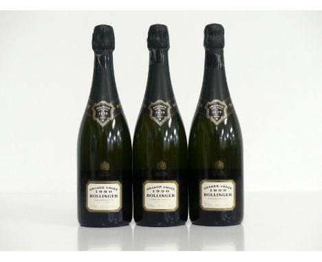 3 bts Bollinger Grande Année Brut Vintage Champagne 1990
