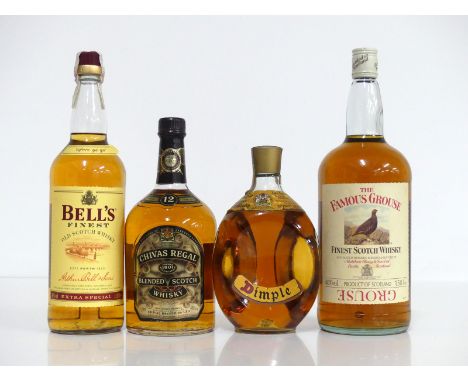 1 litre bt Bells Finest Old Scotch Whisky 1 litre bt Chivas Regal 12YO Blended Scotch Whisky 40% 1 26 2/3 fl oz bt Dimple Del