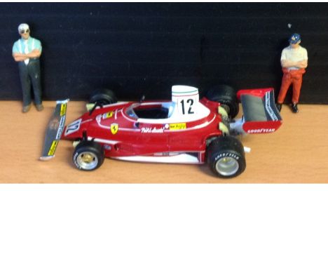 Motor Racing Model Niki Lauda Ferrari 1977 Formula One 1. 42 scale model. Good Condition. All signed pieces come with a Certi