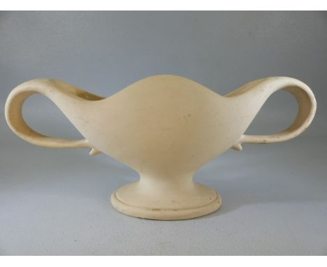 Fulham Pottery twin handle vase designed by Constance Spry - unglazed. 