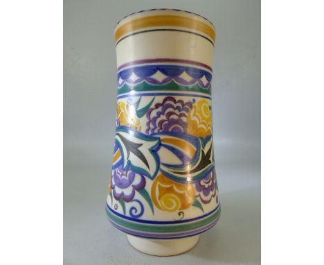 1920's Poole Pottery Jazzy vase with floral decoration (CO) approx 22cm high. (Carter Stabler Adams)