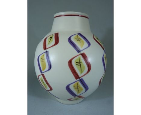 Poole Pottery 'Freeform' period vase 'Harlequin' (HOU) pattern. Shape No. 723. 