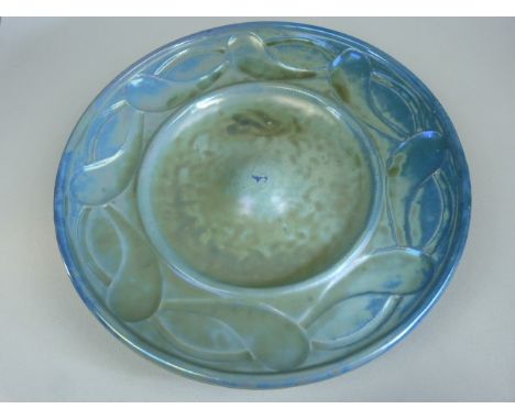 Early Poole pottery Blue Lustre pressed plate. Approx Diameter - 31cm