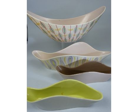 Poole Pottery Freeform vases/bowls. (4)