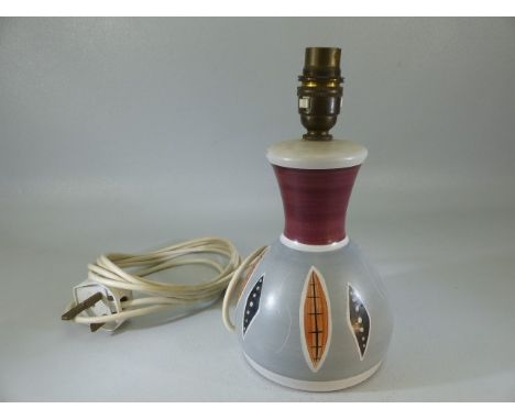1950's handpainted pottery lamp base