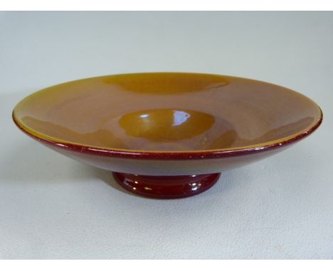 Early Carter Poole Pottery Crimson Lustre bowl. The base hand signed 'Lustre Poole' and a signature. 