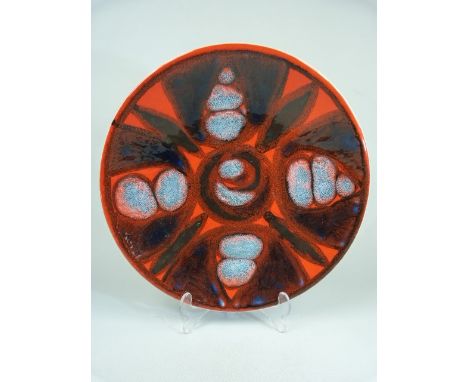 Poole Pottery Delphis charger. Approx 27cm diameter. 