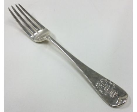 A large silver Admiralty pattern fork. London 1866. By John S Hunt. Approx. 93 grams. Est. £100 - £150.