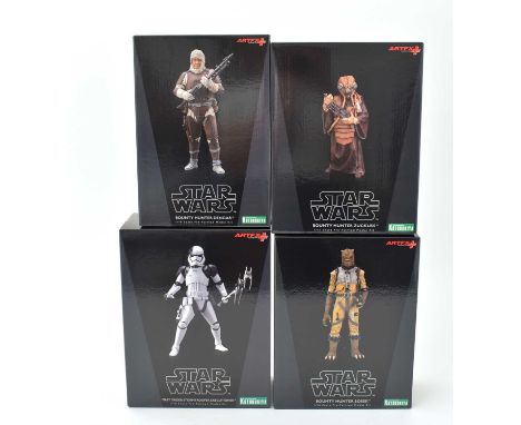 A collection of Art FX Plus: Star Wars 1/10 Scale Pre Painted Model Kits, all boxed, comprising: Bounty Hunter Dengar; First 