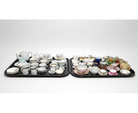 A collection of vintage dolls house and other miniature ceramic tea ware, of various sizes, patterns, and makers, including: 