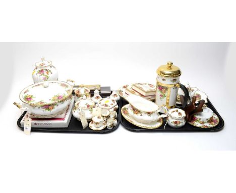 A collection of Royal Albert ‘Old Country Roses’ pattern tea, dinner, and ceramic wares, including: a tureen with cover; a mi