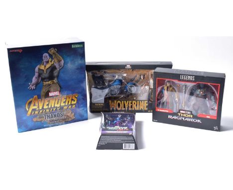 Art FX Plus: Marvel Avengers Thanos 1/10 Scale Pre Painted Model Kit, boxed; together with a collection of Hasbro: Marvel Leg