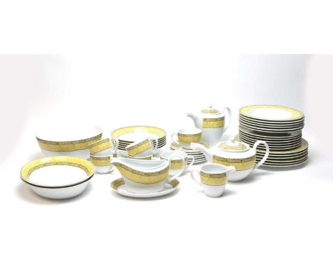 A Wedgwood ‘Florence’ pattern dinner and tea service, comprising: six dinner place settings, tea pot, coffee pot, six cups, c