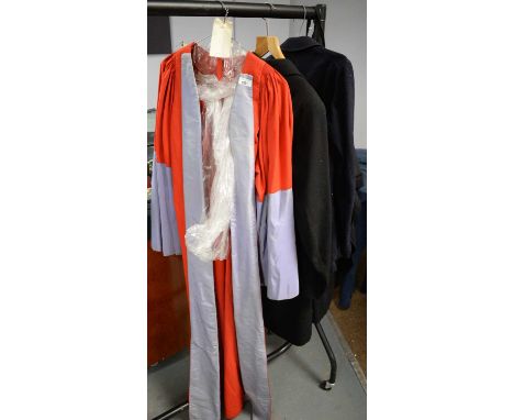 A collection of scholars robes and vintage school dress, including: black robes, by Gray &amp; Son, Durham; a vintage blazer 