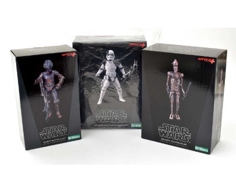 A collection of Art FX Plus: Star Wars 1/10 Scale Pre Painted Model Kits, all boxed, comprising: First Order Stormtrooper Exe