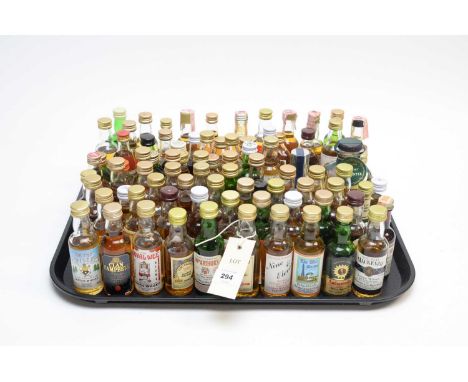 A collection of whisky miniatures, including: Clan Campbell Blended Scotch Whisky; King William VOP Scotch Whisky; The Real M