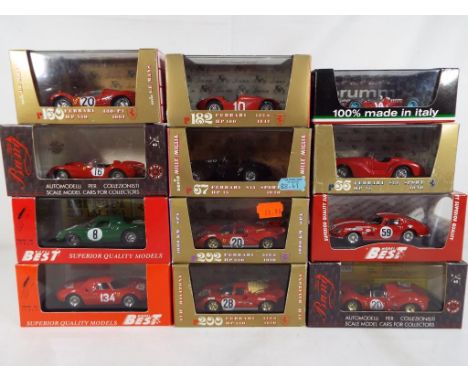 Best, Brumm and Bang - ten 1:43 scale diecast Ferraris in original boxes comprising 9009, 9054, 9135, 7145, 7139, R321, R200,