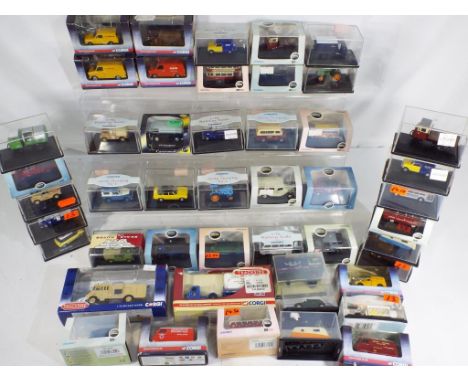 Oxford Diecast and Corgi - Forty seven diecast vehicles in 1:76 scale in original boxes mainly commercial vehicles. Boxes NM,