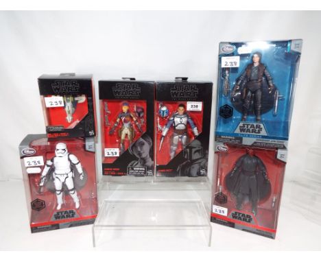 Star Wars - three Elite Series diecast figures to include Sergeant Jyn Erso, First Stormtrooper Officer Darth Maul, two figur