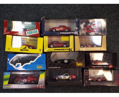 IXO Models and others - Twelve 1:43 scale diecast Ferraris and others in original boxes. Boxes vary from G to NM, models NM t