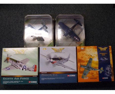 Corgi - Five diecast aeroplanes 1:72 scale from the Corgi Aviation Archive series comprising AA32209, 49202, AA32208, 34303 a