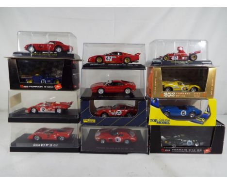 Brumm and others - twelve 1:43 scale diecast Ferraris in original boxes, boxes e to nm, models m. Estimate £40 - £60