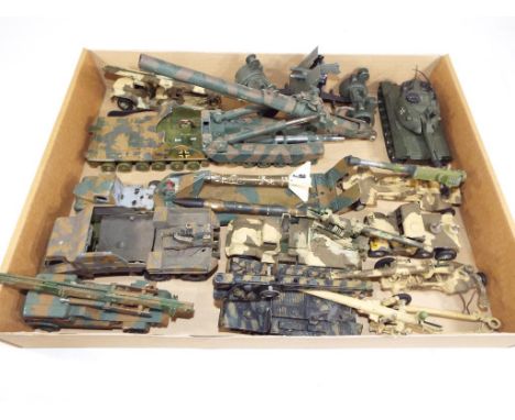 Dinky - a collection of diecast model army vehicles predominantly Dinky to include a 155 mobile gun, a Leonard tank, Shado 2,