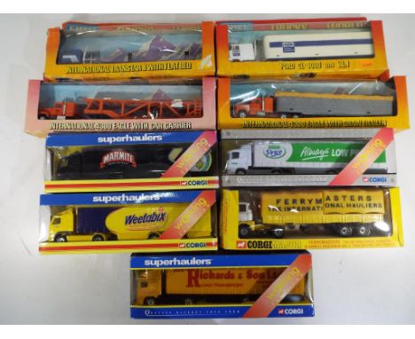 Diecast - Nine diecast models of trucks to include four models from the ERTL Trucks of the World series comprising Ford CL-90