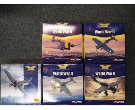 Corgi - Five boxed diecast aeroplanes in 1:72 scale from the Aviation Archive series comprising AA32501, 33006, 33005, 33002 