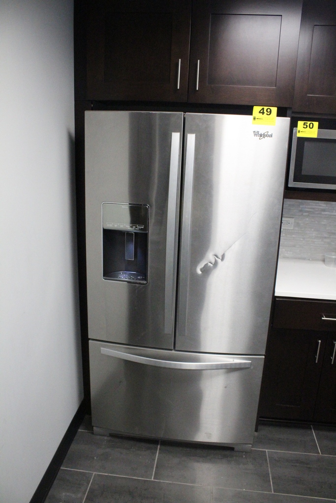 WHIRLPOOL STAINLESS FRENCH DOOR REFRIGERATOR, MODEL W10307054A, 29 CU. FT.
