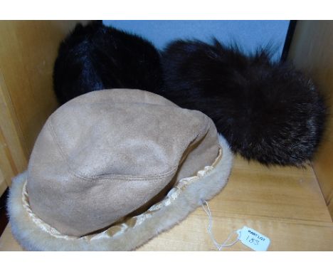 Two Vintage Mink Fur Hats.