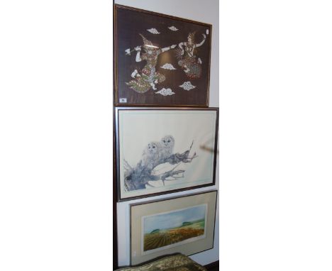 After Bryan Reed, a signed limited edition print, together with a signed A/P after Julie Young of Ploughed Fields & an Indone