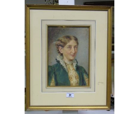 A Portrait Watercolour, signed, inscribed on labels verso, 26 x 18 cm.