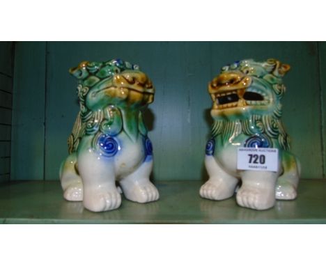 A Pair of Oriental Ceramic 'Dogs of Fo'.