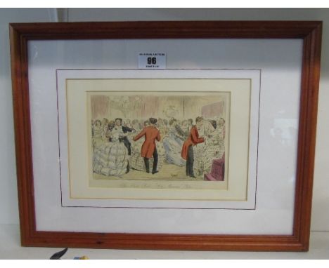 A Coloured Print after Leech, The Hunt Ball - 'Ask Mama' Polka 13 x 20.5cm. 