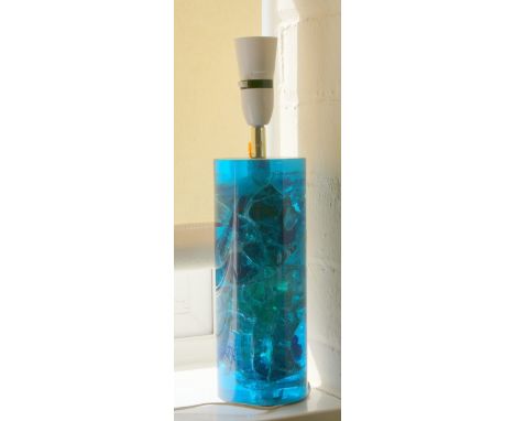 1970s blue/green shatter line lamp base