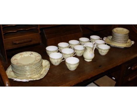 Royal Worcester floral pattern no.14552 tea service circa 1898, 39 pieces