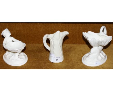 Royal Worcester leaf patterned jug together with two small Royal Worcester bowls