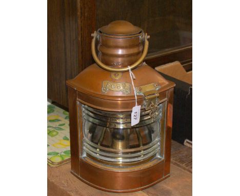Copper and brass ships lamp Port