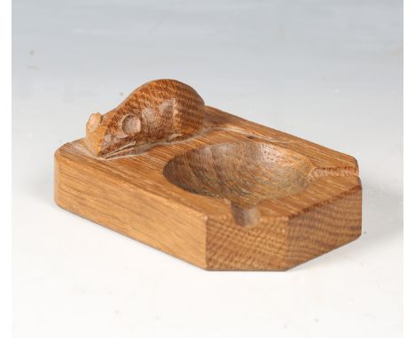 A Robert 'Mouseman' Thompson oak ashtray, length 10cm.Buyer’s Premium 29.4% (including VAT @ 20%) of the hammer price. Lots p