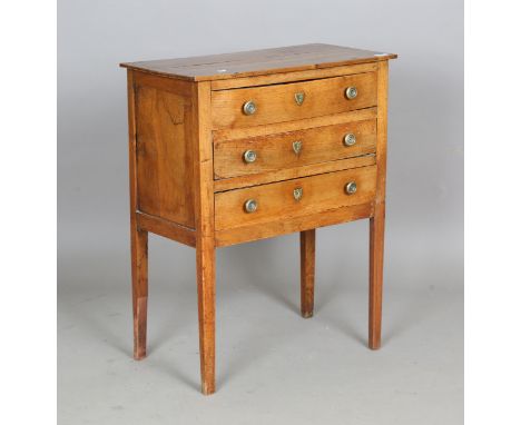 An 18th century provincial walnut chest of three drawers, height 76cm, width 60cm, depth 32cm (faults).Buyer’s Premium 29.4% 