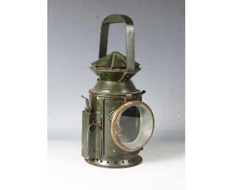 A British Railways tin hand lamp with applied plaque, detailed 'Wakefields 1945 Birmingham', height 31cm.Buyer’s Premium 29.4