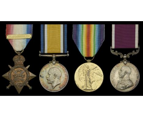 Four: Lance-Corporal F. E. Young, Military Mounted Police  1914 Star, with copy clasp (764 L.Cpl. F. E. Young. M.M.P.); Briti