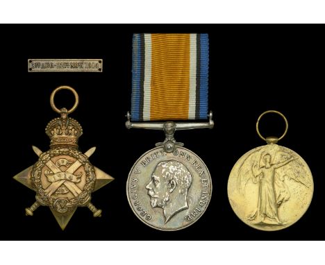 Three: Private F. Jacks, 1st Battalion, Princess Victoria’s (Royal Irish Fusiliers)   1914 Star, with copy clasp (9156 Pte. F