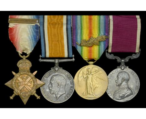 Four: Warrant Officer Class II J. Burns, 2nd Battalion, Royal Irish Regiment, later Royal Welsh Fusiliers, who was Mentioned 