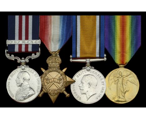 A Great War ‘Salonica’ M.M. and ‘Western Front’ Second Award Bar group of four awarded to Sergeant F. J. Weedon, 3rd Battalio