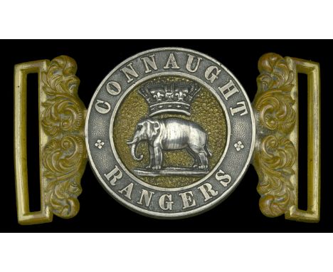 The Connaught Rangers Officer’s Waist Belt Clasp 1881-1901. Of standard 1855 pattern with central St. Edward’s crown over the