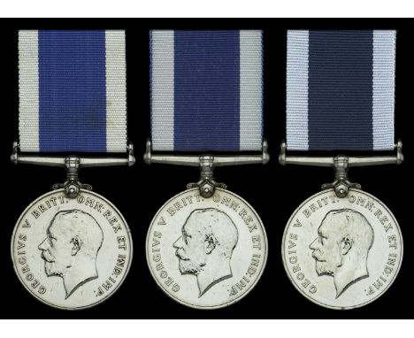 Royal Navy L.S. & G.C., G.V.R., 3rd issue, coinage head (3) (K.60937 W. G. Birks. S.P.O. H.M.S. Hermes.; J,29838 W. W. Akers.