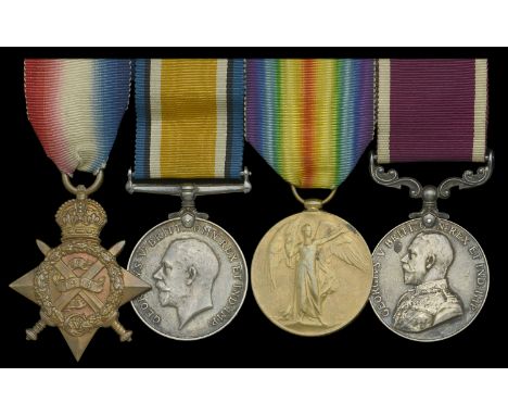 Four: Sergeant F. G. Halsey, Military Foot Police  1914 Star (1257 L.Cpl. F. G. Halsey. M.F.P.); British War and Victory Meda