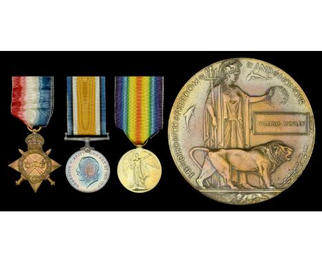 Three: Private W. Morley, East Kent Regiment, who was killed in action at the Battle of Loos on 26 September 1915  1914-15 St